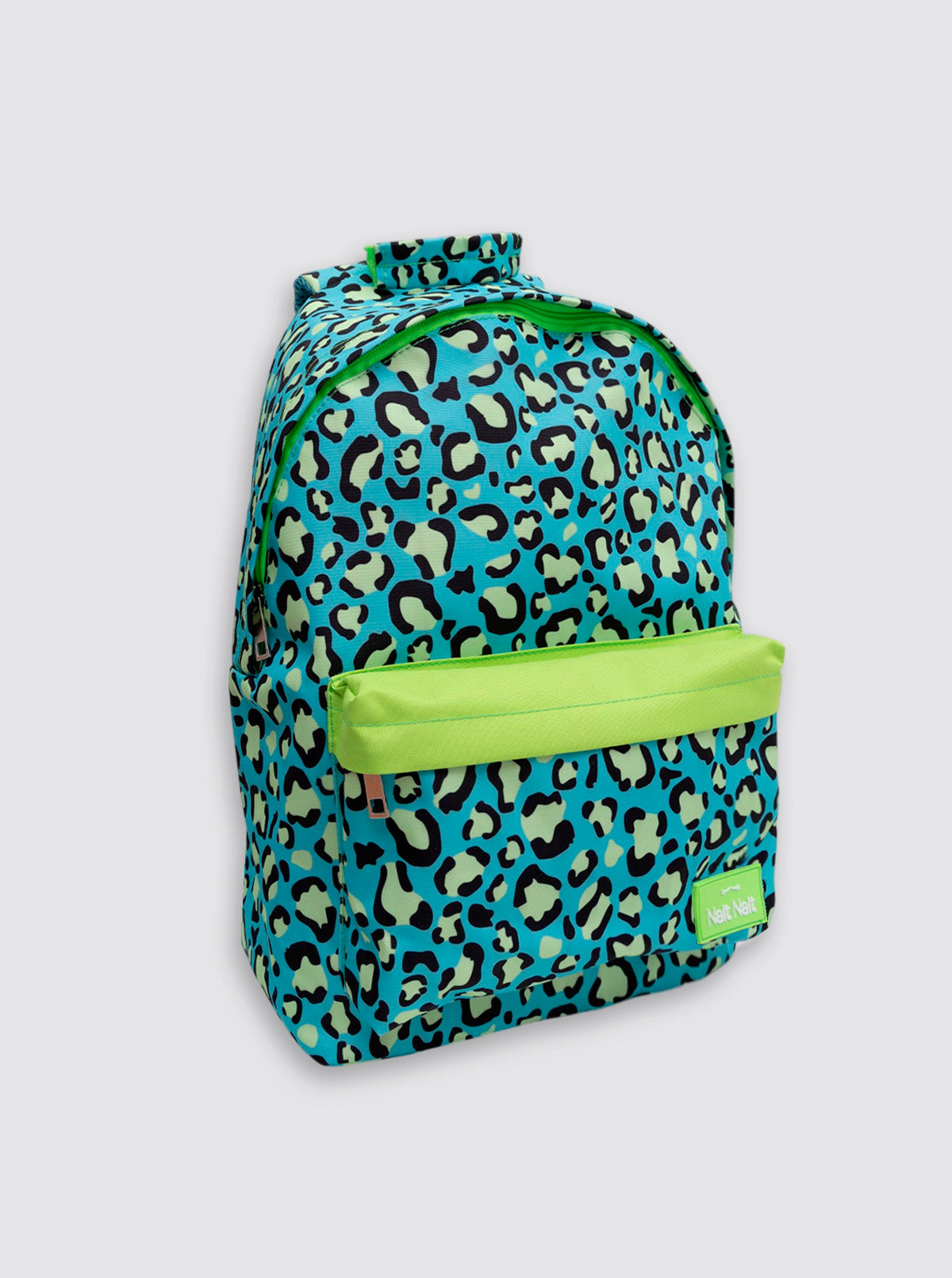 Mochila Grande Ordenador Leopardo Flúor Verde