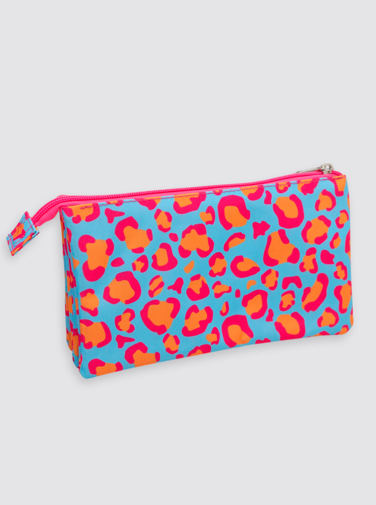 Estuche Portalápices Leopardo Rosa Flúor