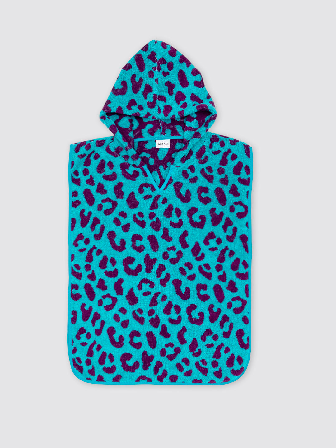 Poncho Playa Animal Print Leopardo Morado
