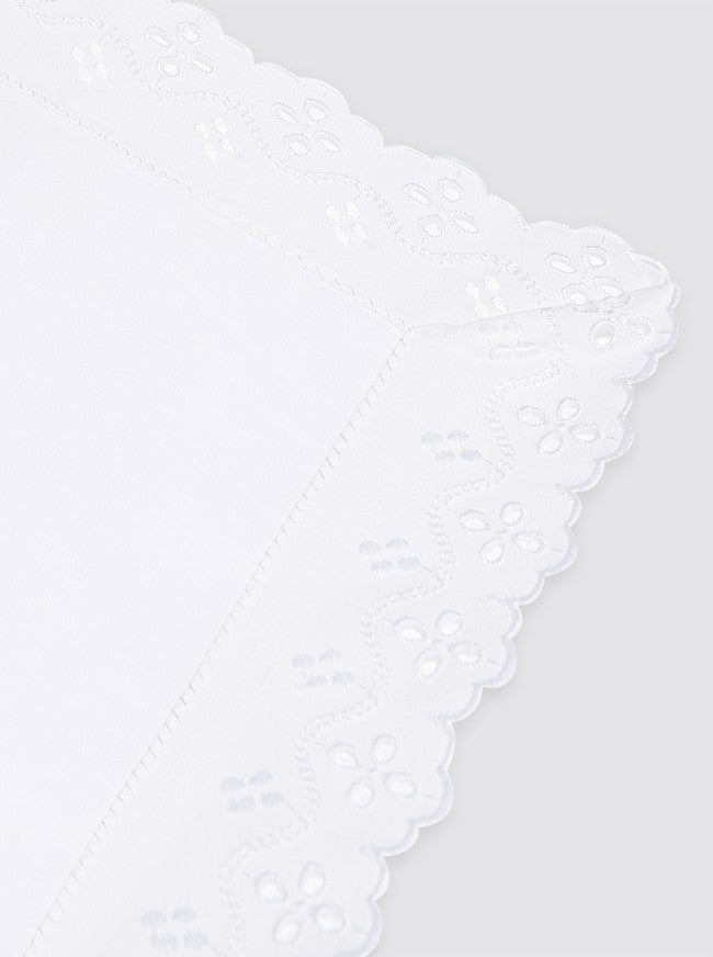 Sábana Tira Bordada Flor y Vainica