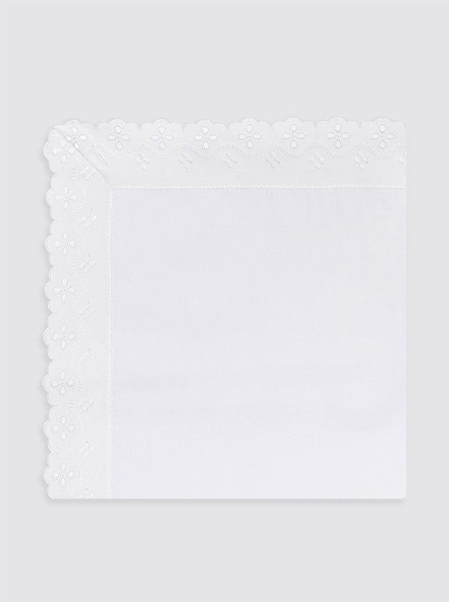 Sábana Tira Bordada Flor y Vainica