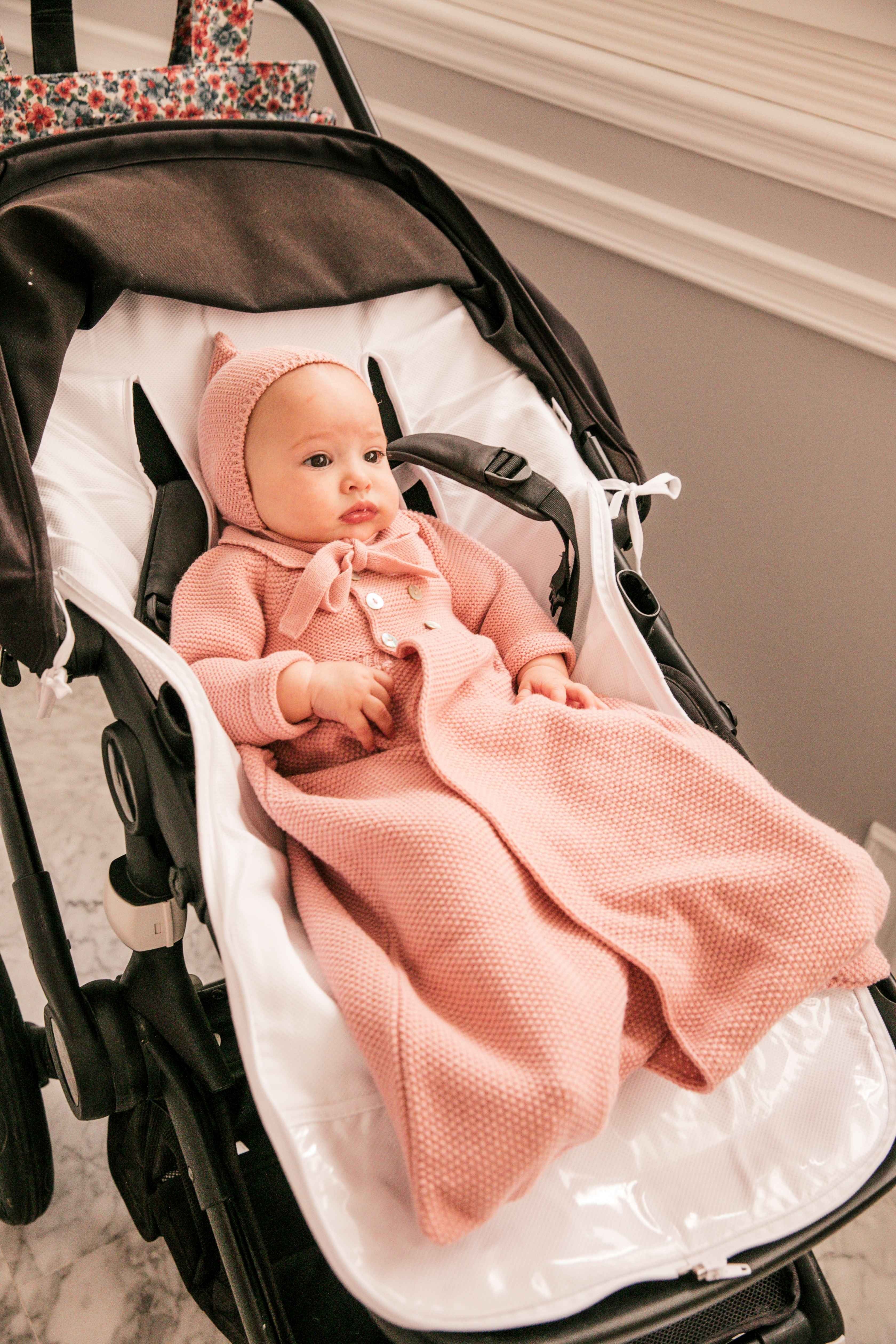 Winter Knit Coat + Pink Hat