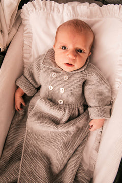 Winter Knit Coat + Grey Hat