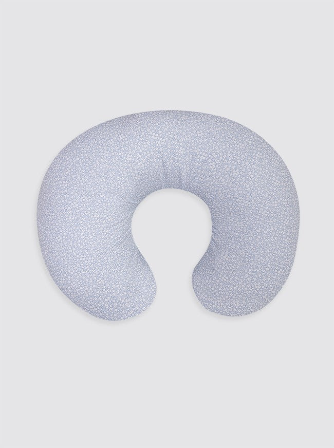 Cojín Lactancia Azul Flor Blanca