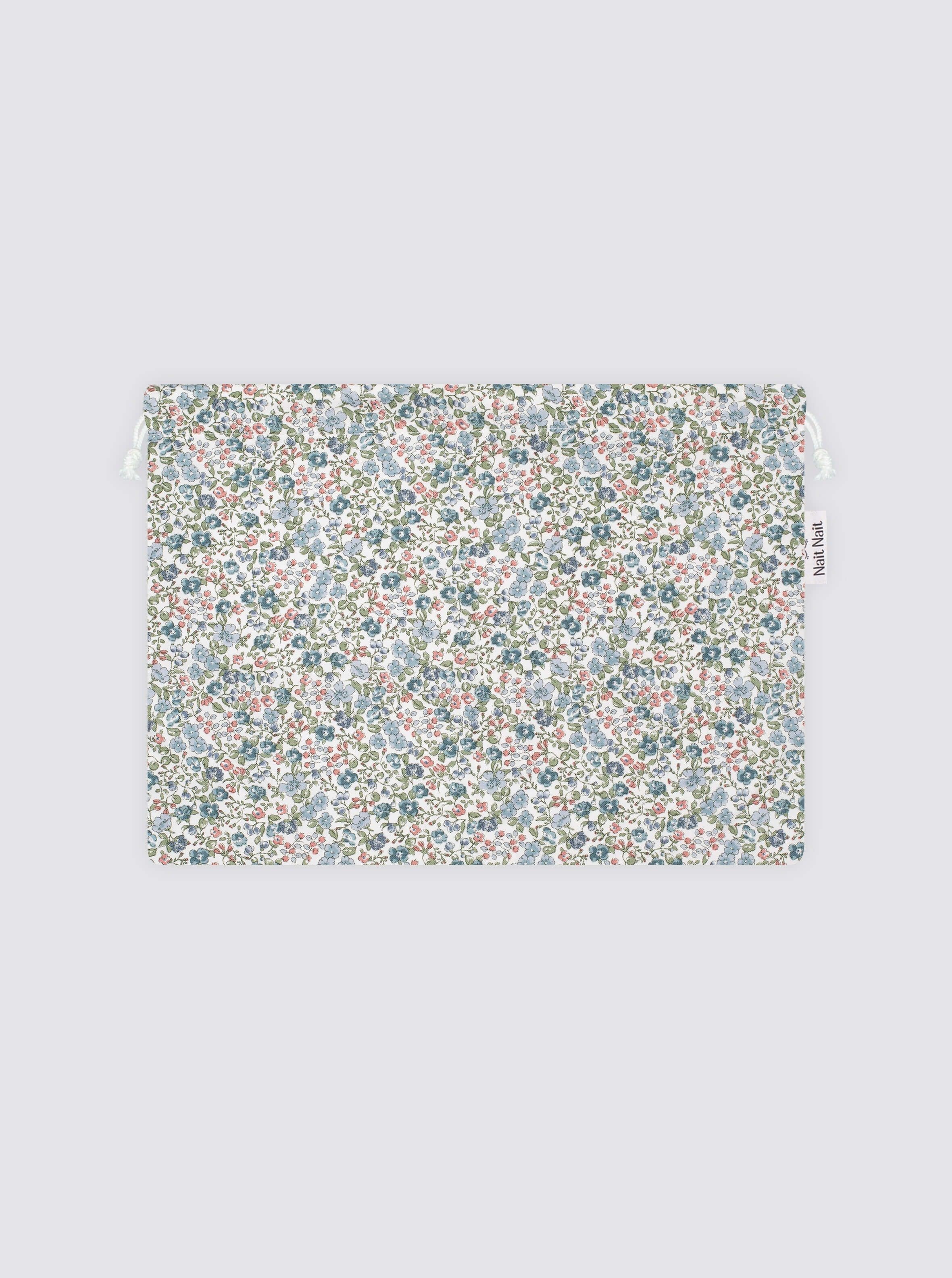 Grand sac Inés à fleurs bleues