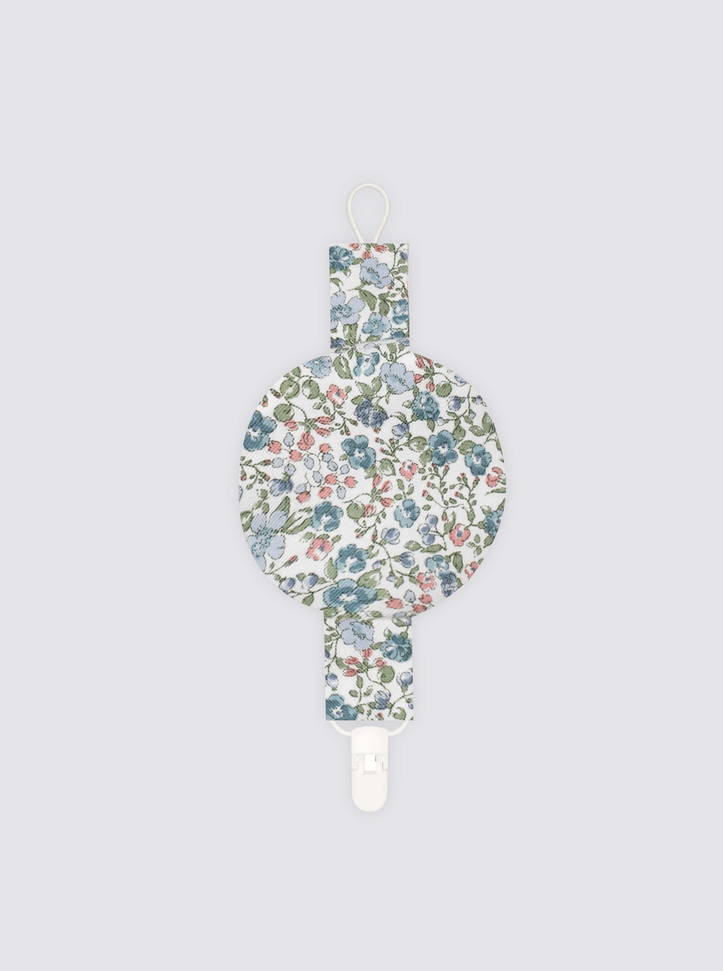 Chupetero con Bolsillo Flores Inés Azul