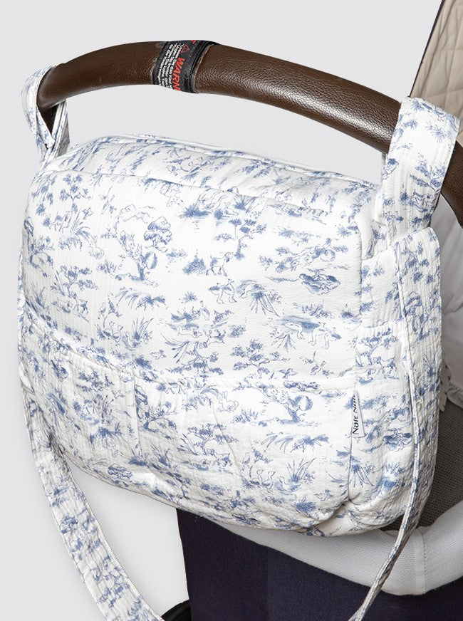 Grand sac trolley en toile de jouy