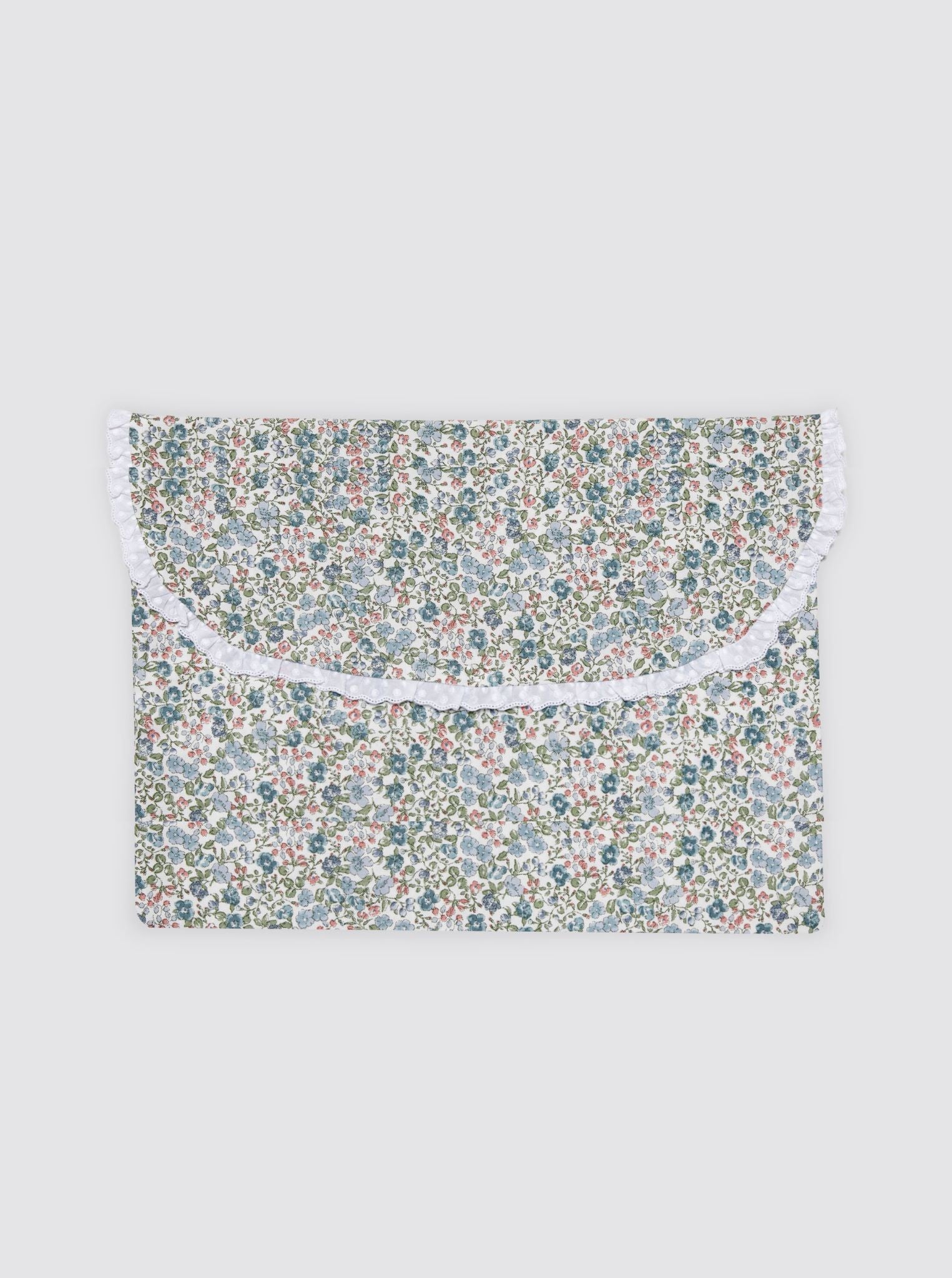 Large Garment Bag Flowers Inés Blue