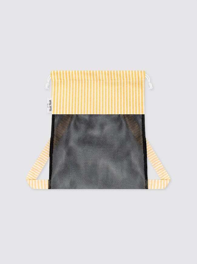 Yellow Striped Mesh Backpack