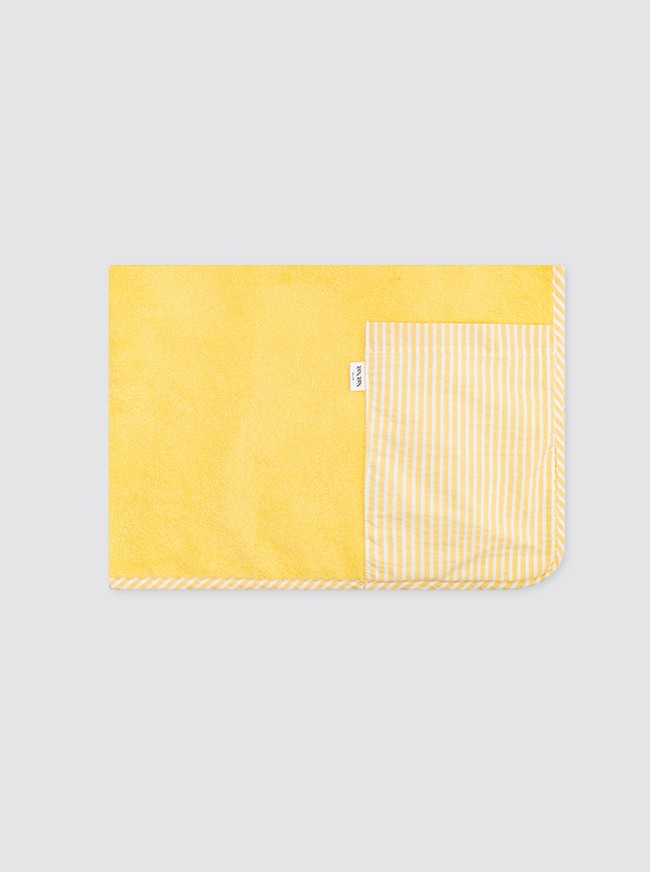 Beach Towel Pocket Striped Candela Yellow