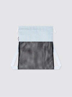 Light Blue Striped Mesh Backpack
