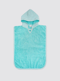 Poncho Playa Rayas Candela Verde Agua