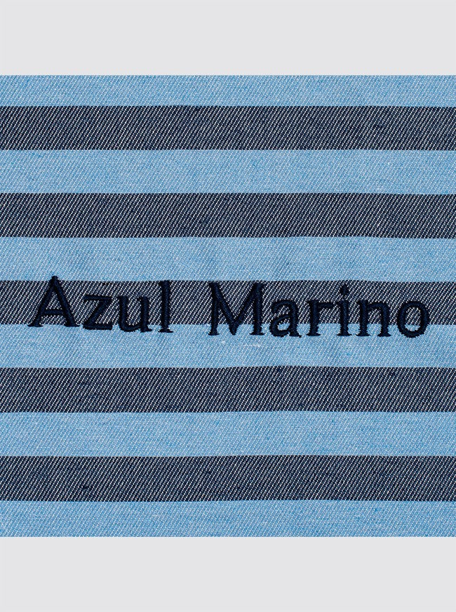 Bolsa de Ropa Pequeña Rayas Denim y Celeste