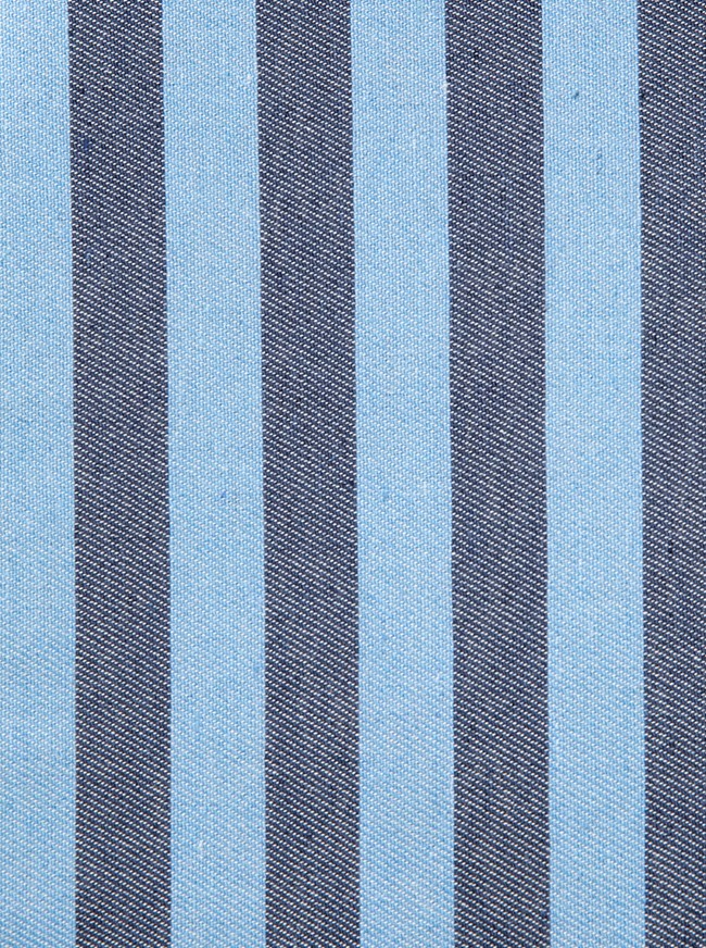 Petite trousse de toilette rayée en denim et bleu clair