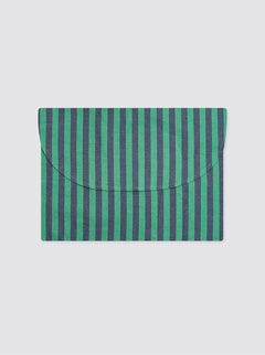 Bolsa de Ropa Grande Rayas Denim y Verde