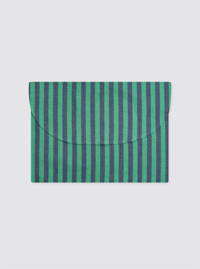 Bolsa de Ropa Grande Rayas Denim y Verde