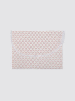 Grand sac à vêtements avec bandoulière brodée Athena rose