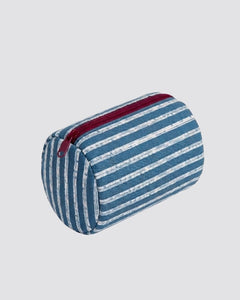 Trousse de Toilette Rayures Plage Bleu et Bordeaux