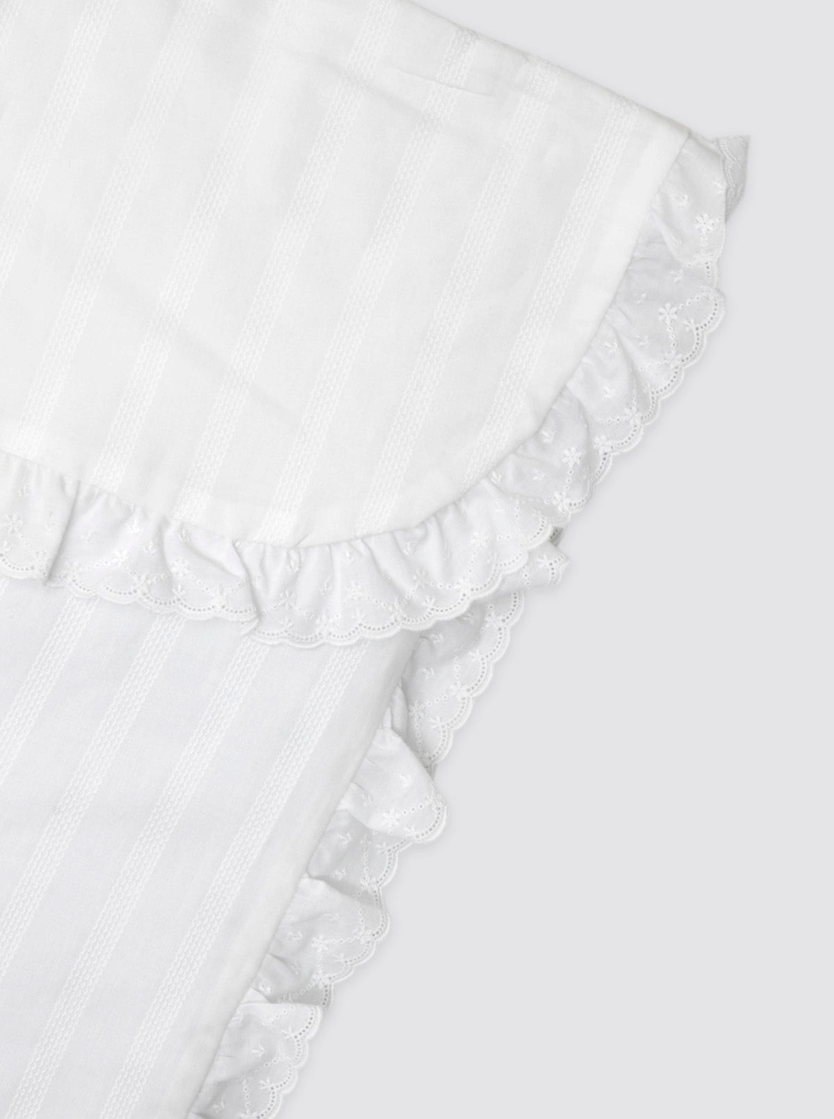 Colcha Minicuna/Capazo Embozo Rayitas Bordadas con Guata Extraíble
