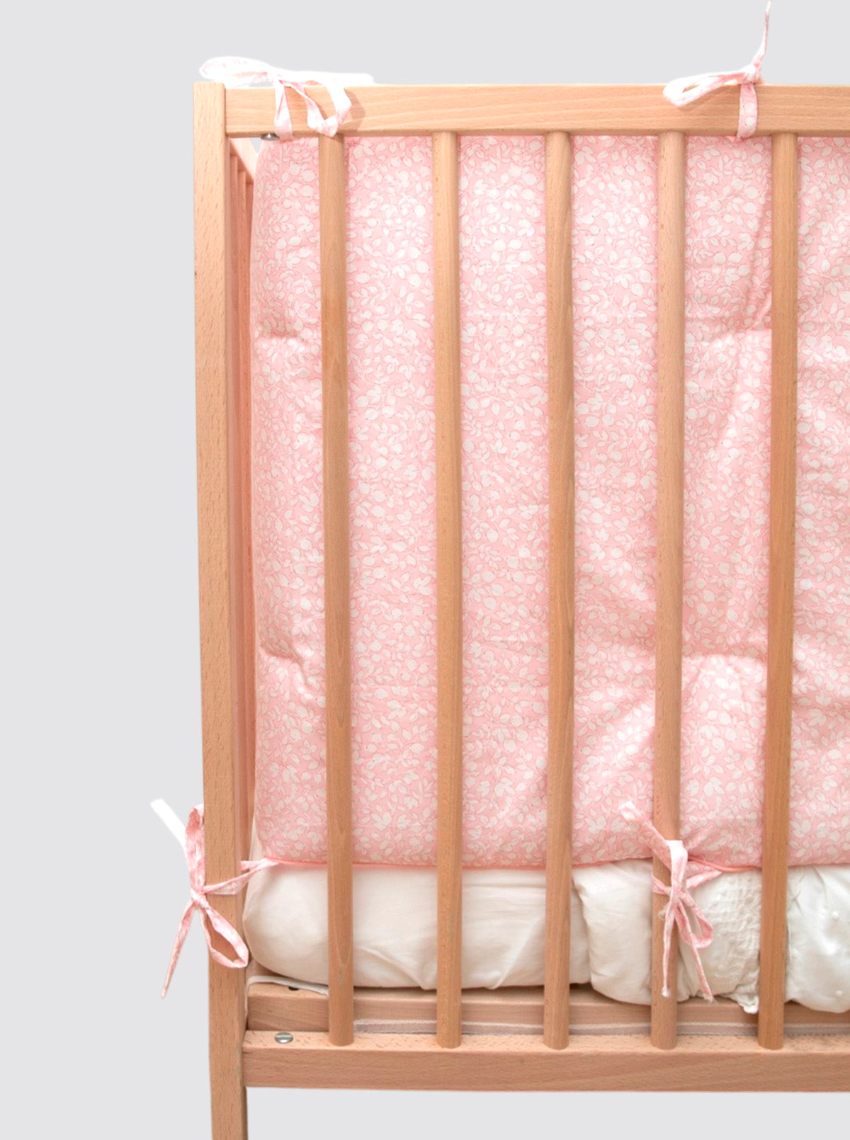 High Padded Crib Bumper Pomegranates Pink