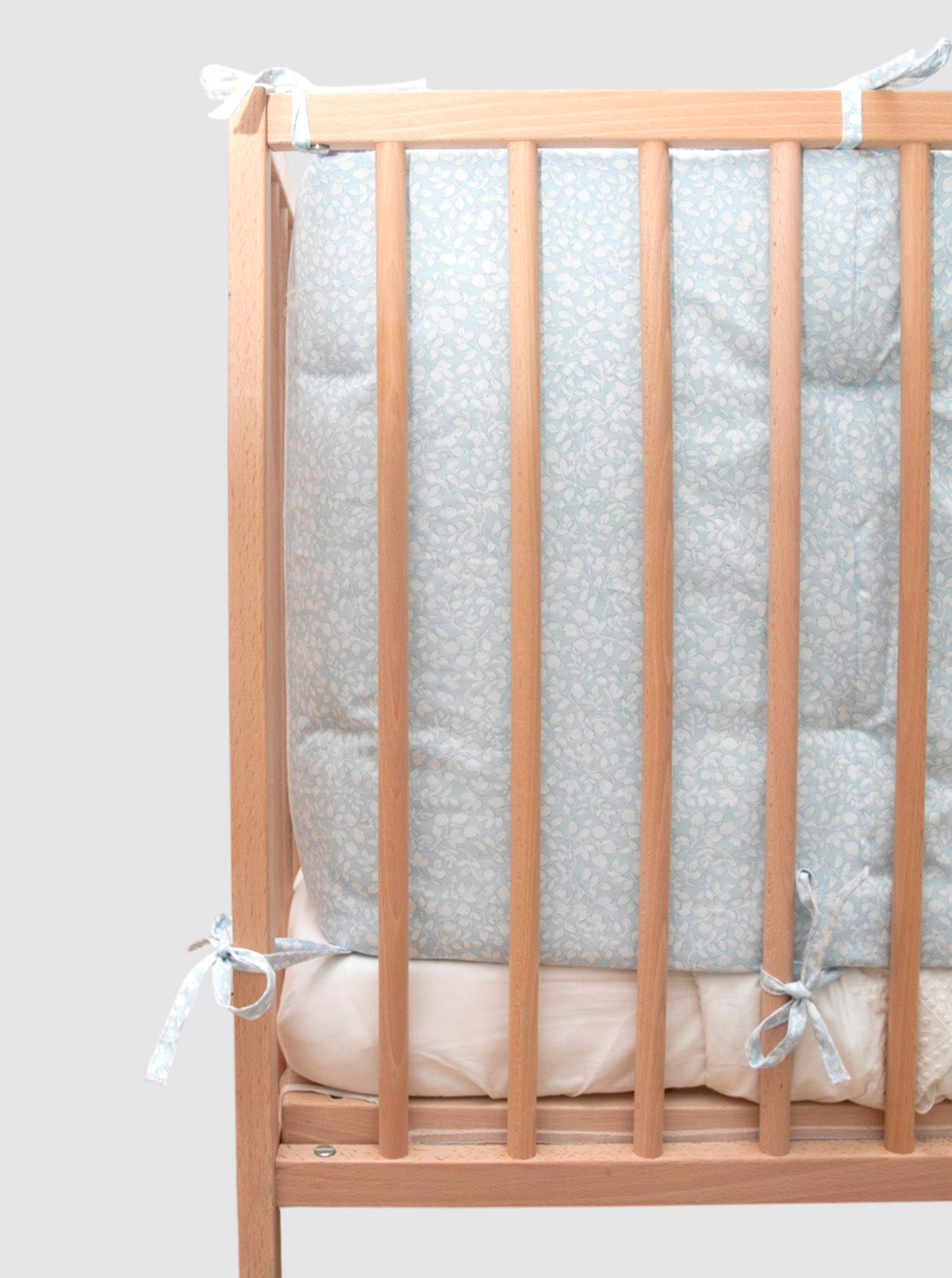 High Padded Crib Bumper Blue Pomegranates