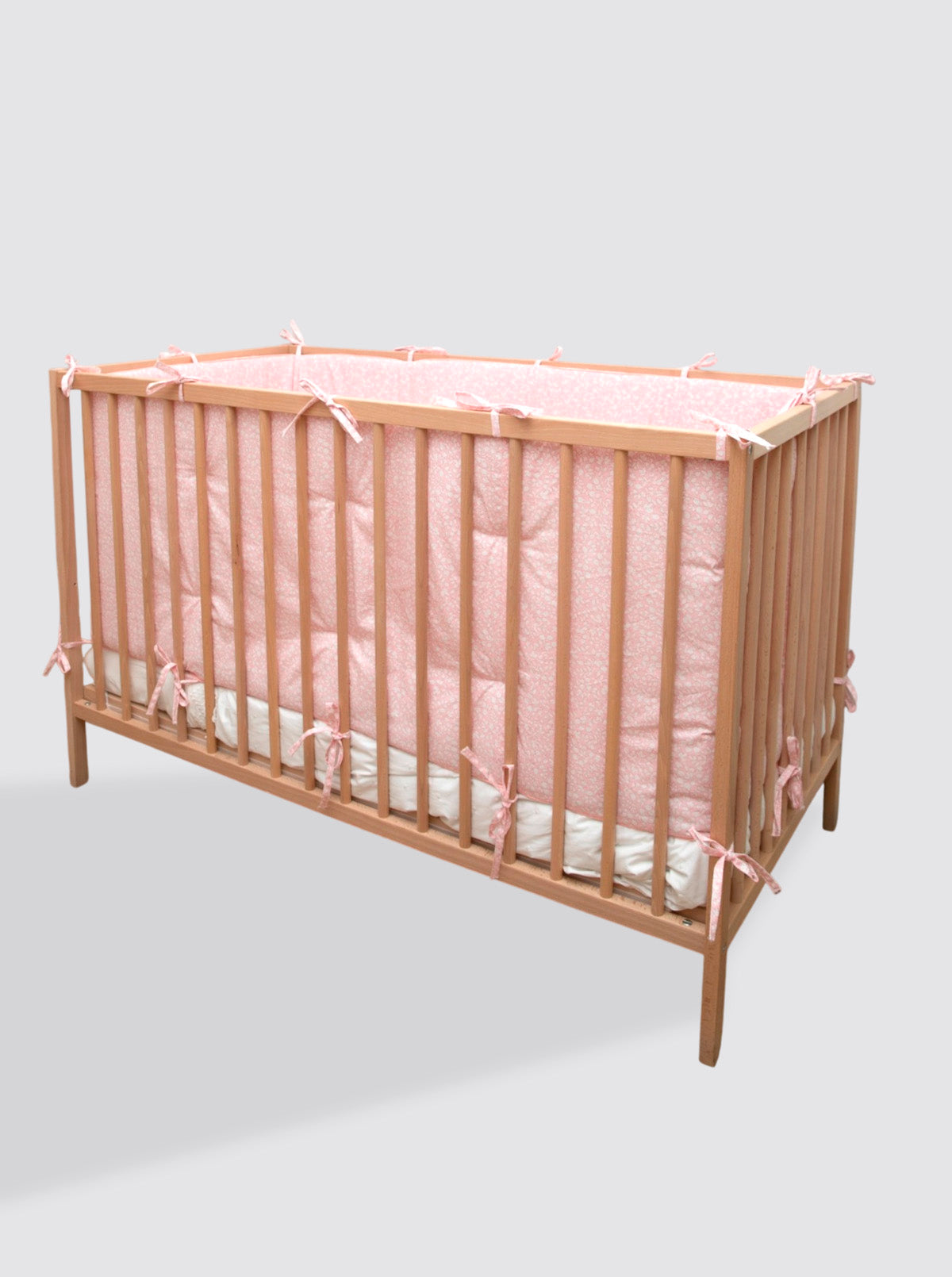 High Padded Crib Bumper Pomegranates Pink