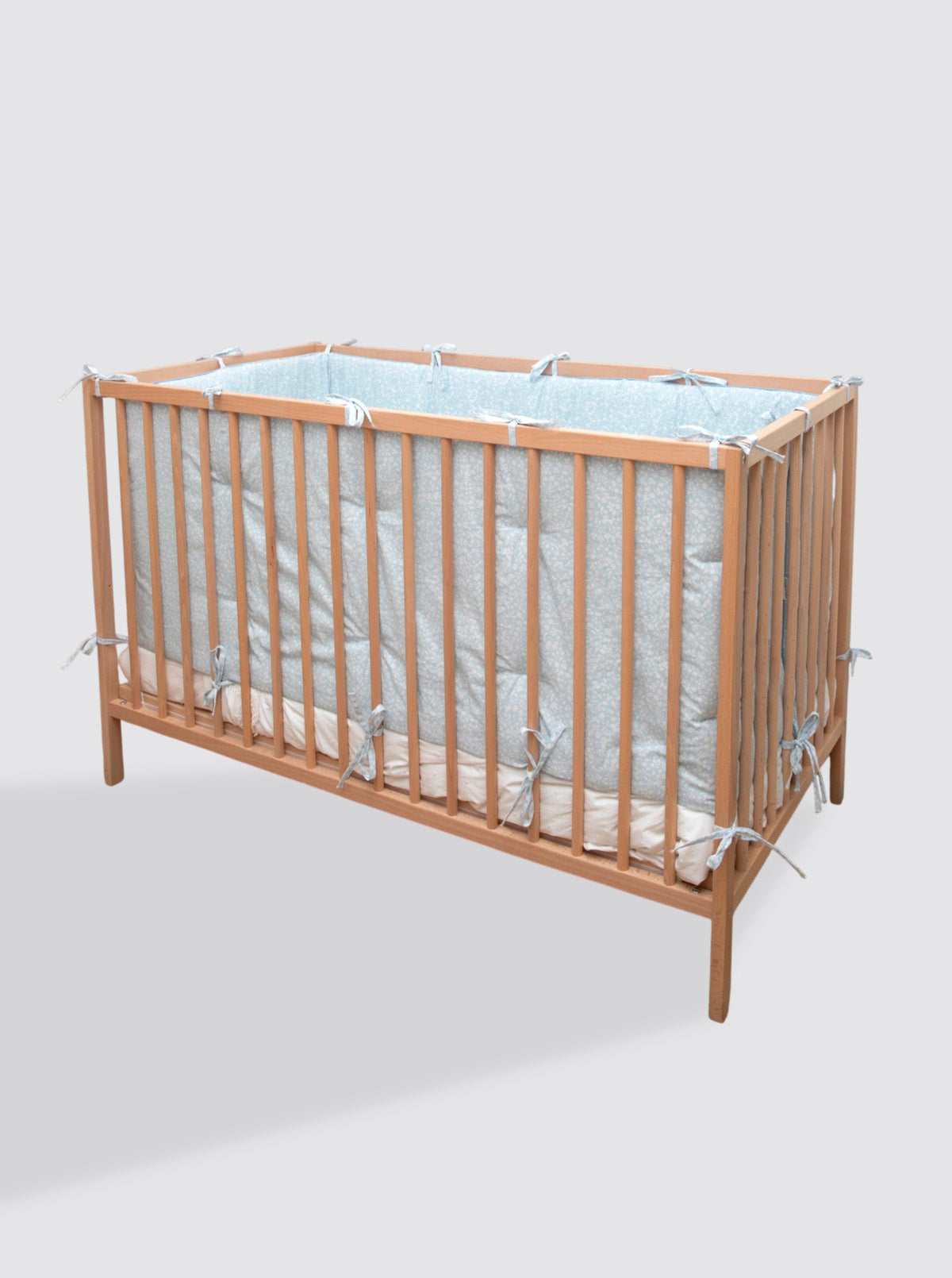 High Padded Crib Bumper Blue Pomegranates