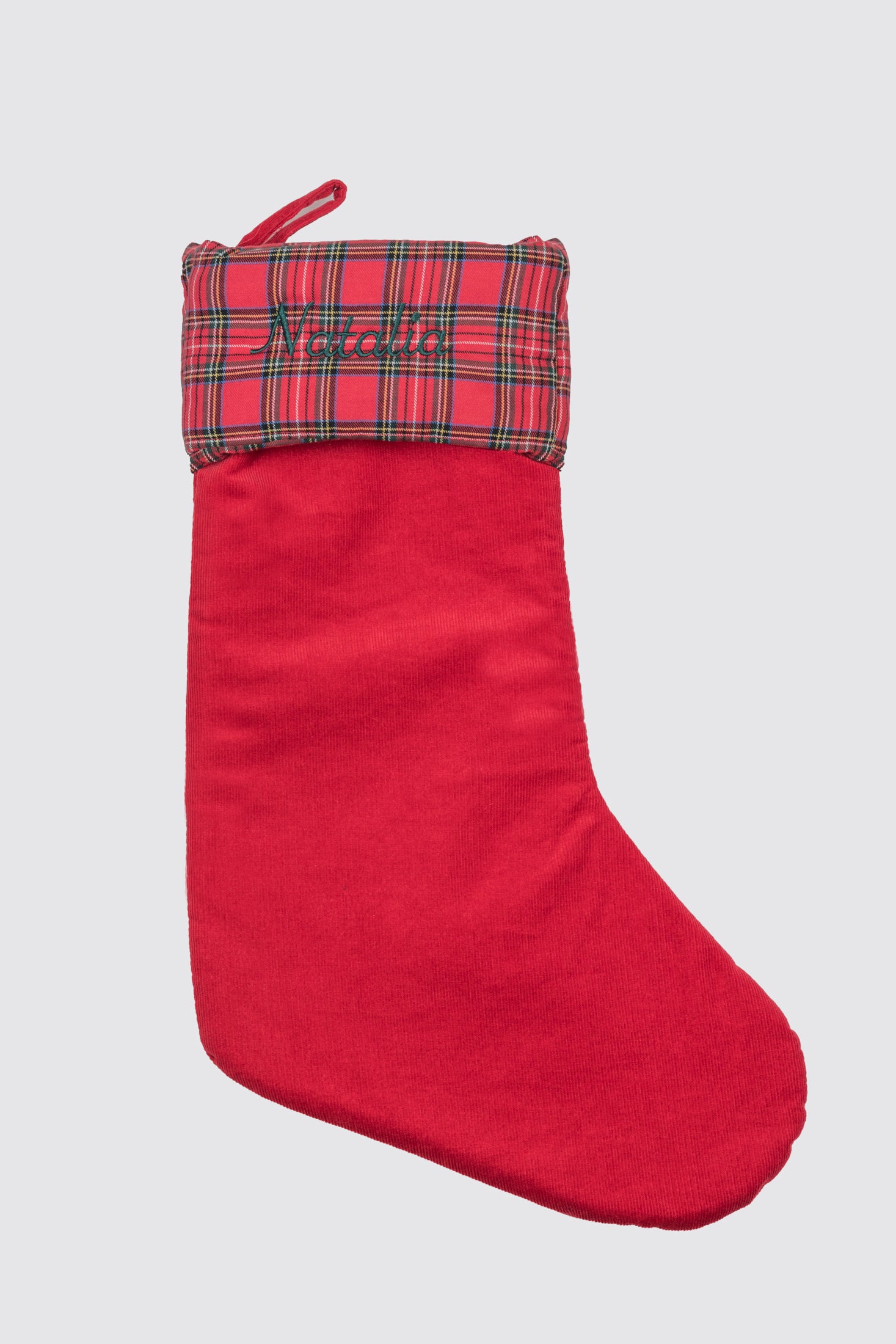 Calcetín Navidad Pana Roja y Balmoral Rojo