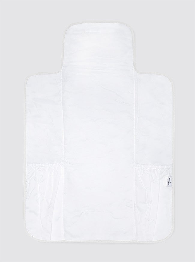 Matelas à langer à poches, en tissu piqué à rayures bleu clair