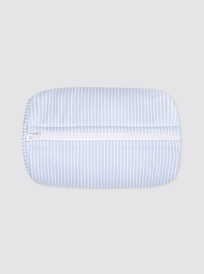 Light Blue Striped Piqué Toiletry Bag