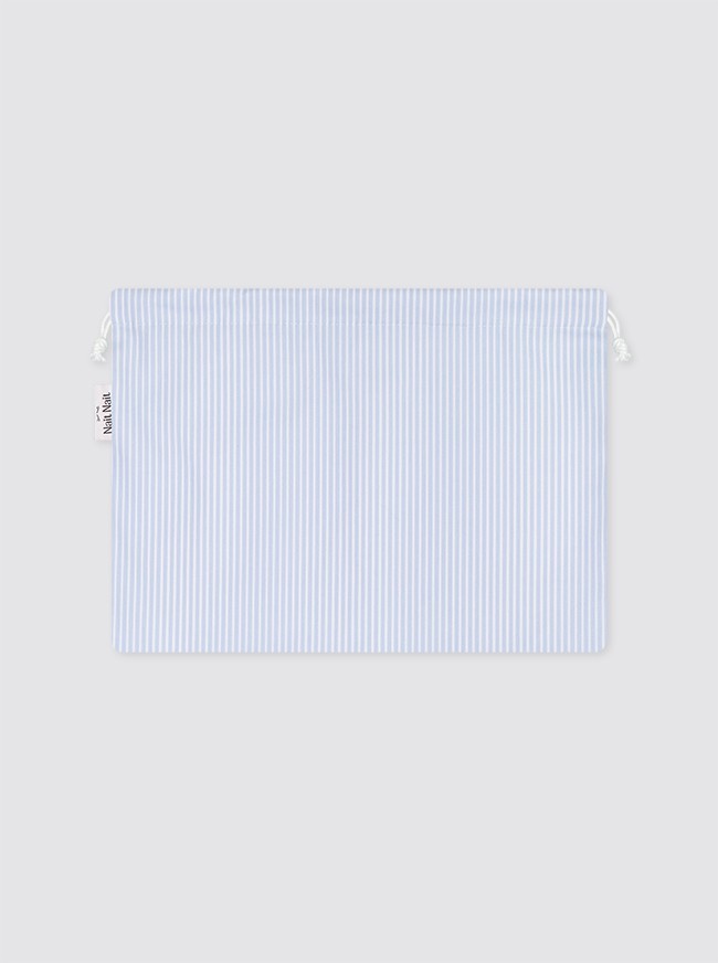 Large Piqué Bag with Light Blue Stripes