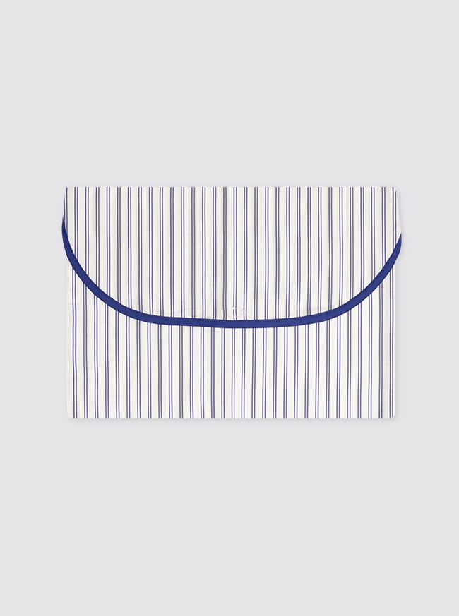 Large Garment Bag with Blue Tulip Stripes