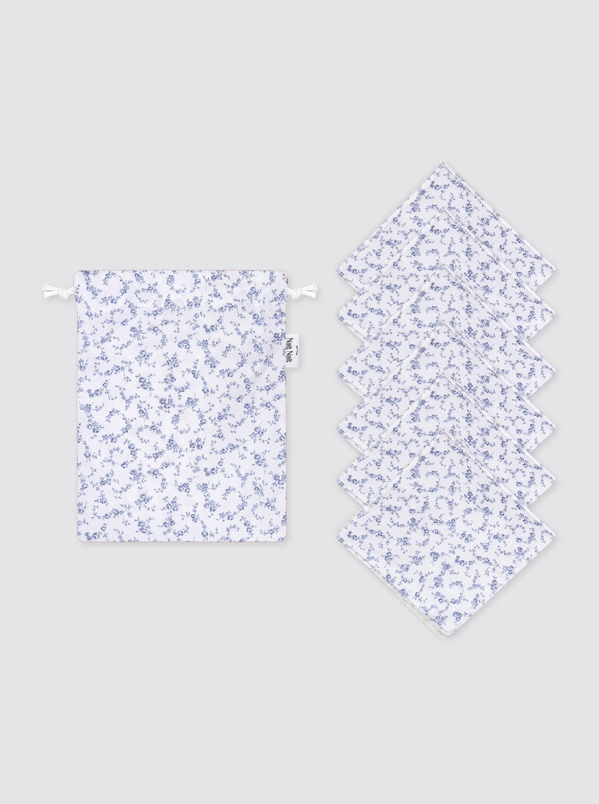 Hygienic Wipes 6 units + Mini Bag - Pitiminí Blue Flower