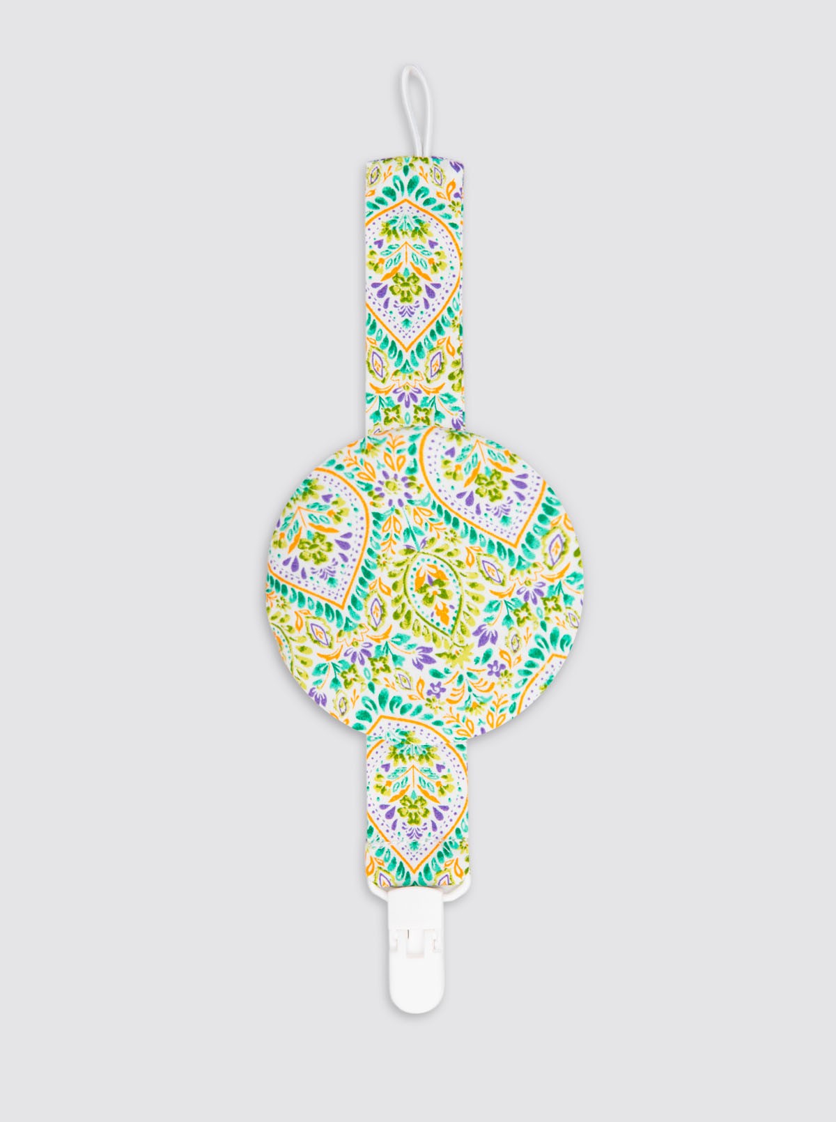 Jaipur Yellow Pacifier Clip with Pocket