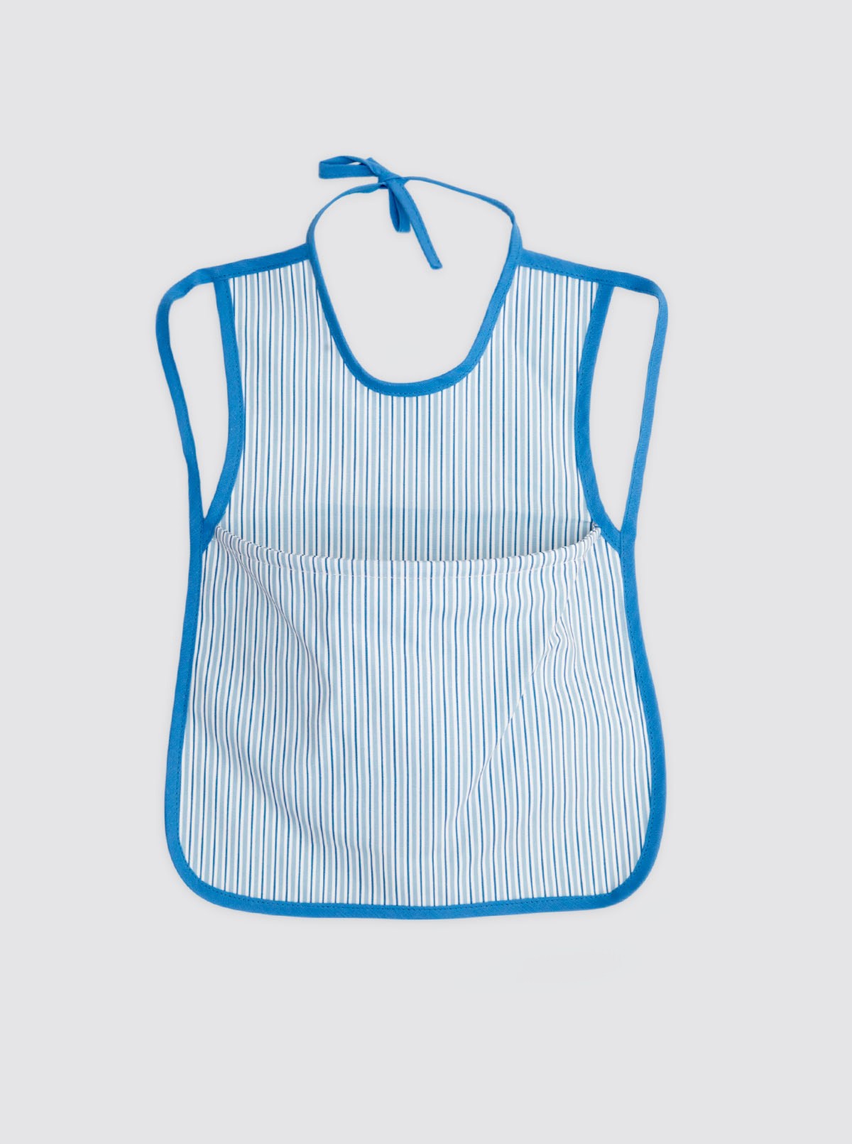 Bib with Pocket Double Stripe Blue