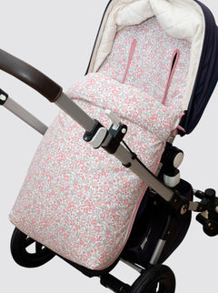 Universal Stroller Cover with Footmuff for Girls with Pink Flowers