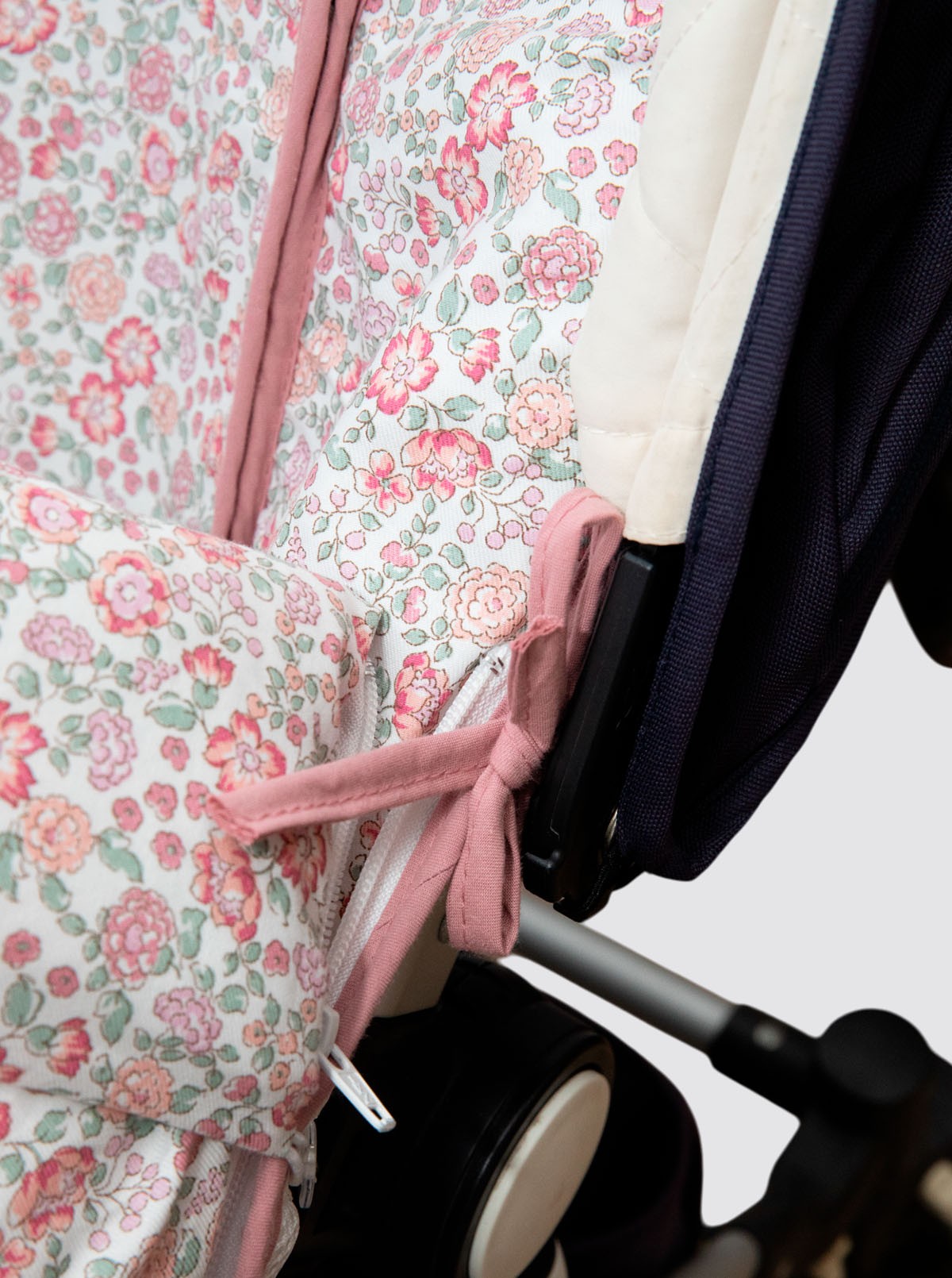 Universal Stroller Cover with Footmuff for Girls with Pink Flowers