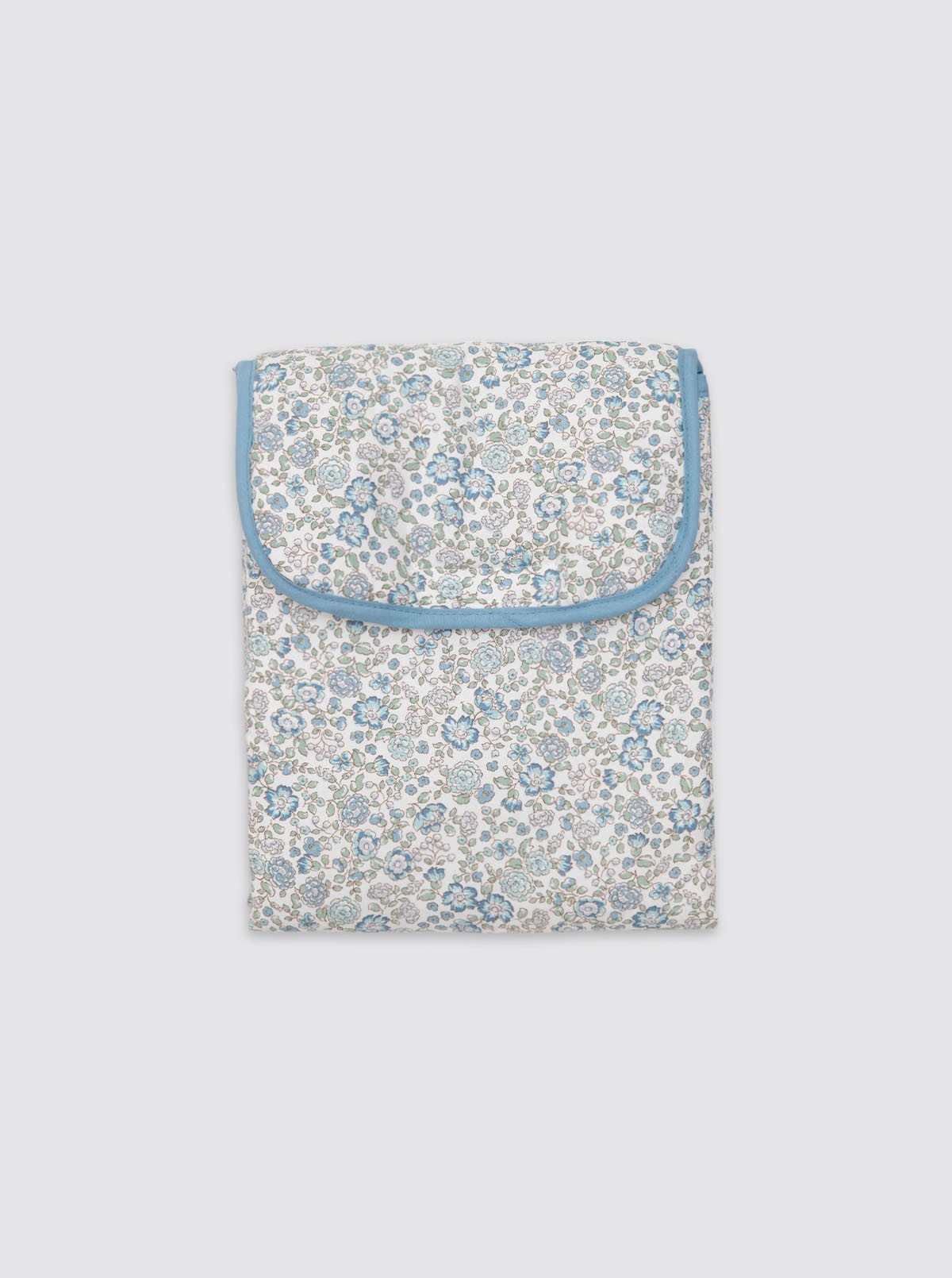 Matelas à langer avec poches, motif floral, bleu, pour filles