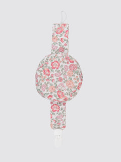 Attache-tétine rose à fleur avec poche pour filles