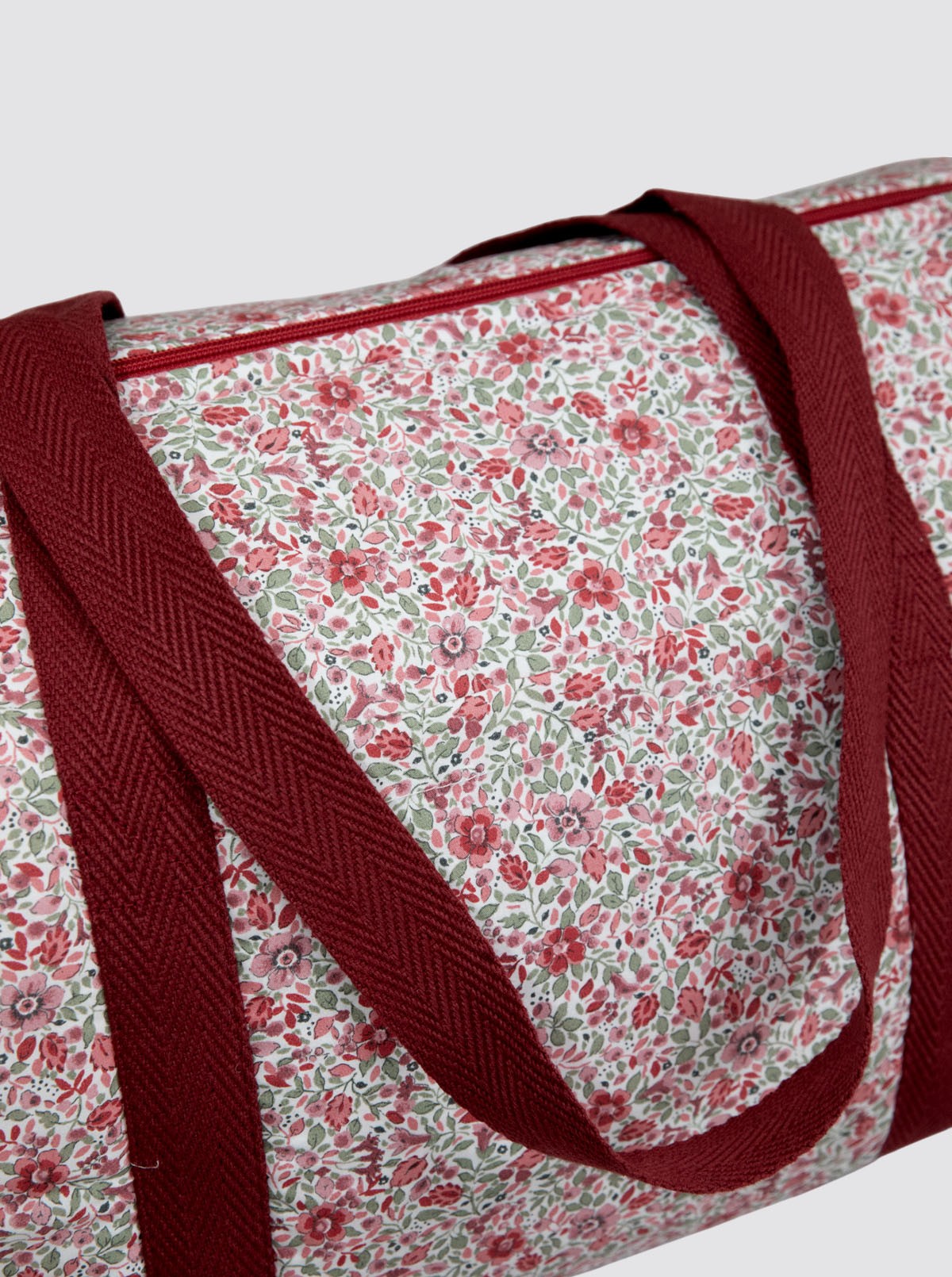 Sac de voyage rouge Bibi à fleurs
