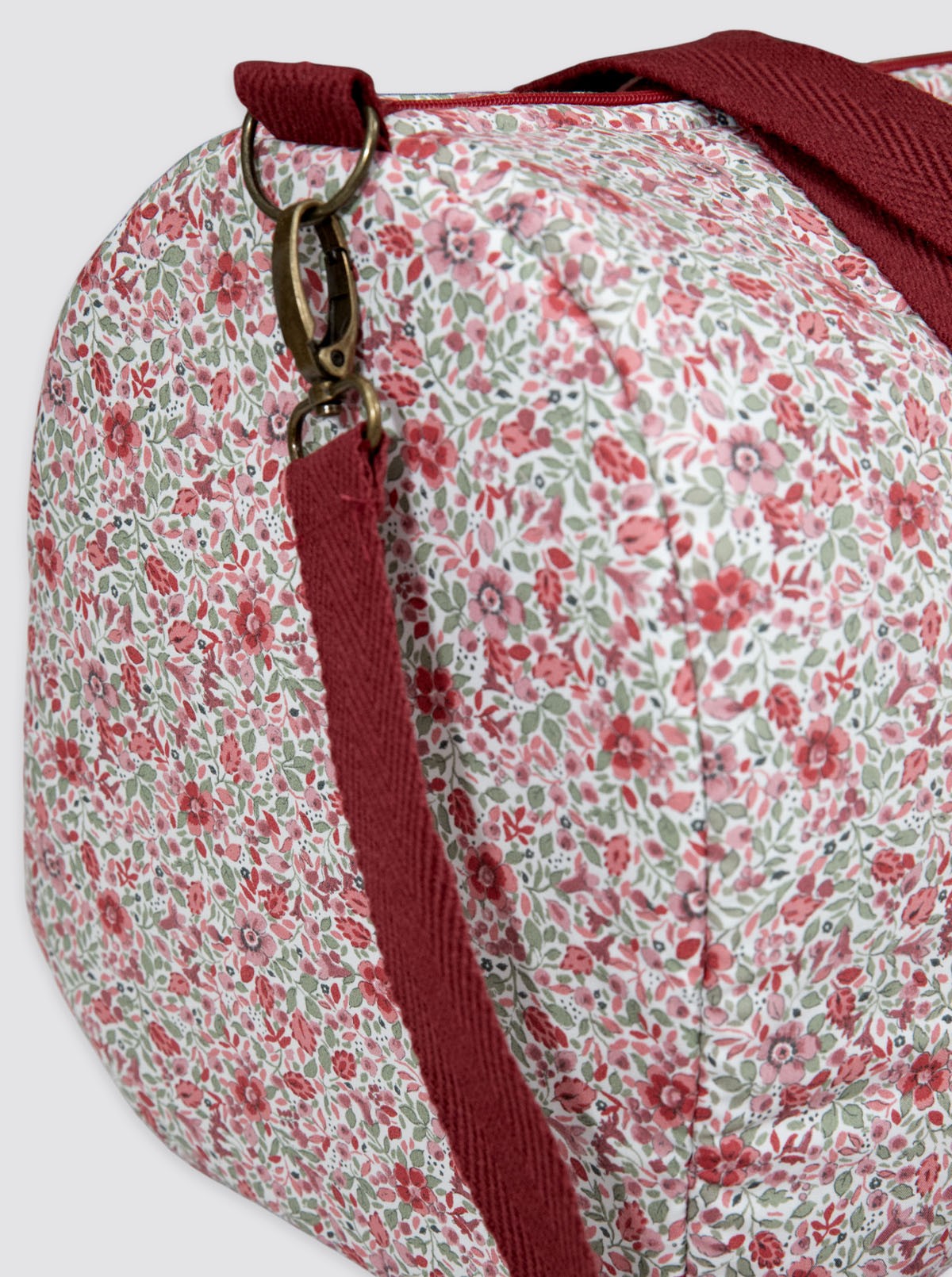 Sac de voyage rouge Bibi à fleurs