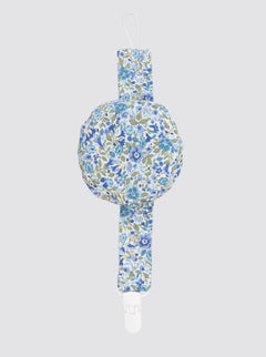 Bibi Blue Flower Pacifier Clip with Pocket