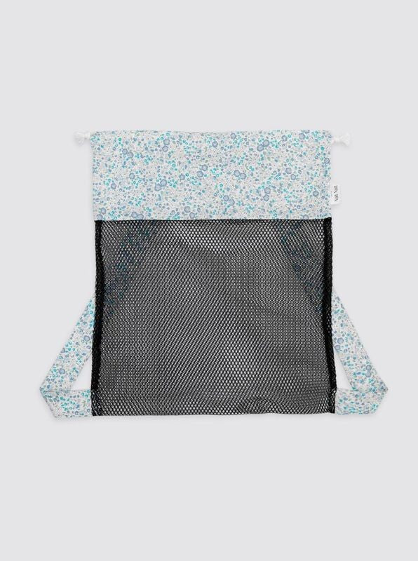 Catalina Light Blue Floral Mesh Backpack