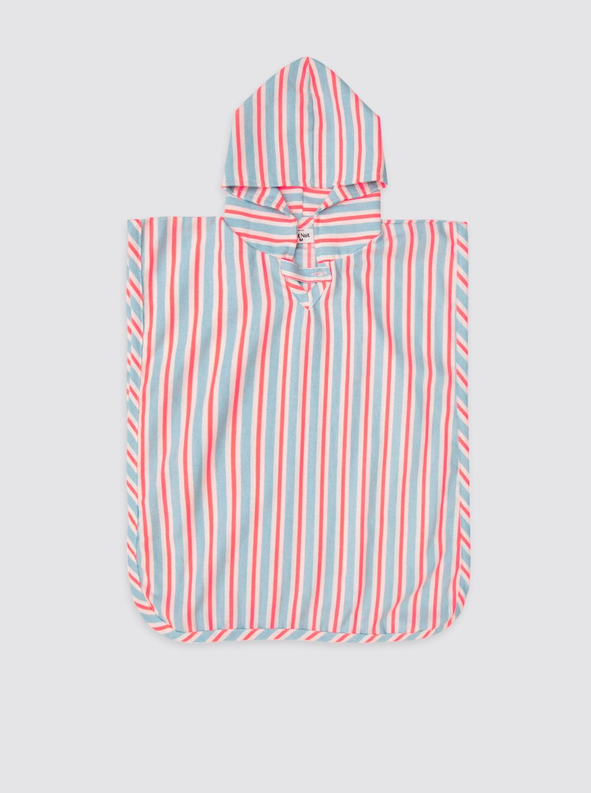 Poncho de plage à rayures roses