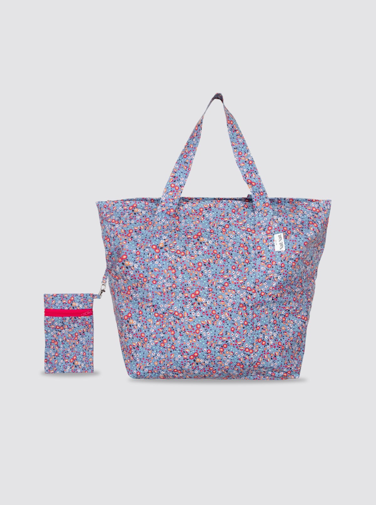 Large Beach Bag Floral Palermo Blue