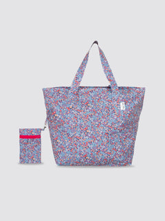 Large Beach Bag Floral Palermo Blue