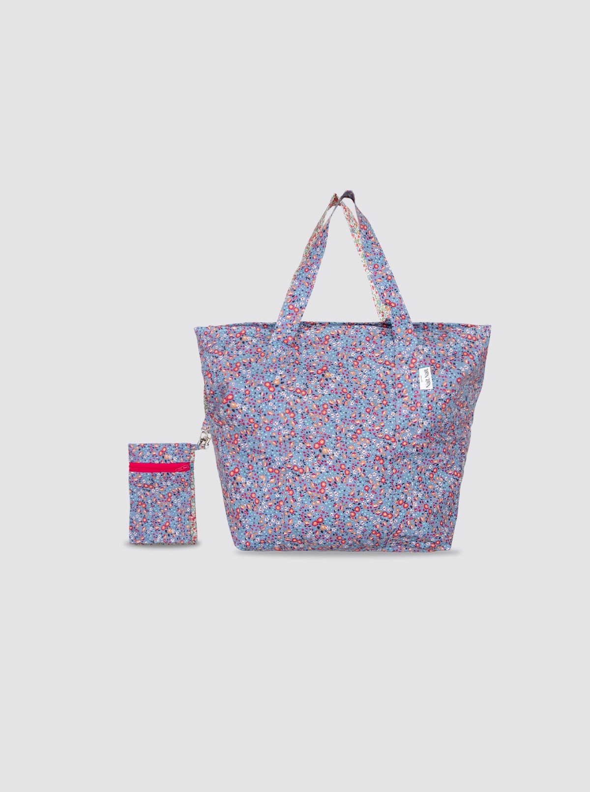 Bolsa de Playa Pequeña Flores Palermo Azul