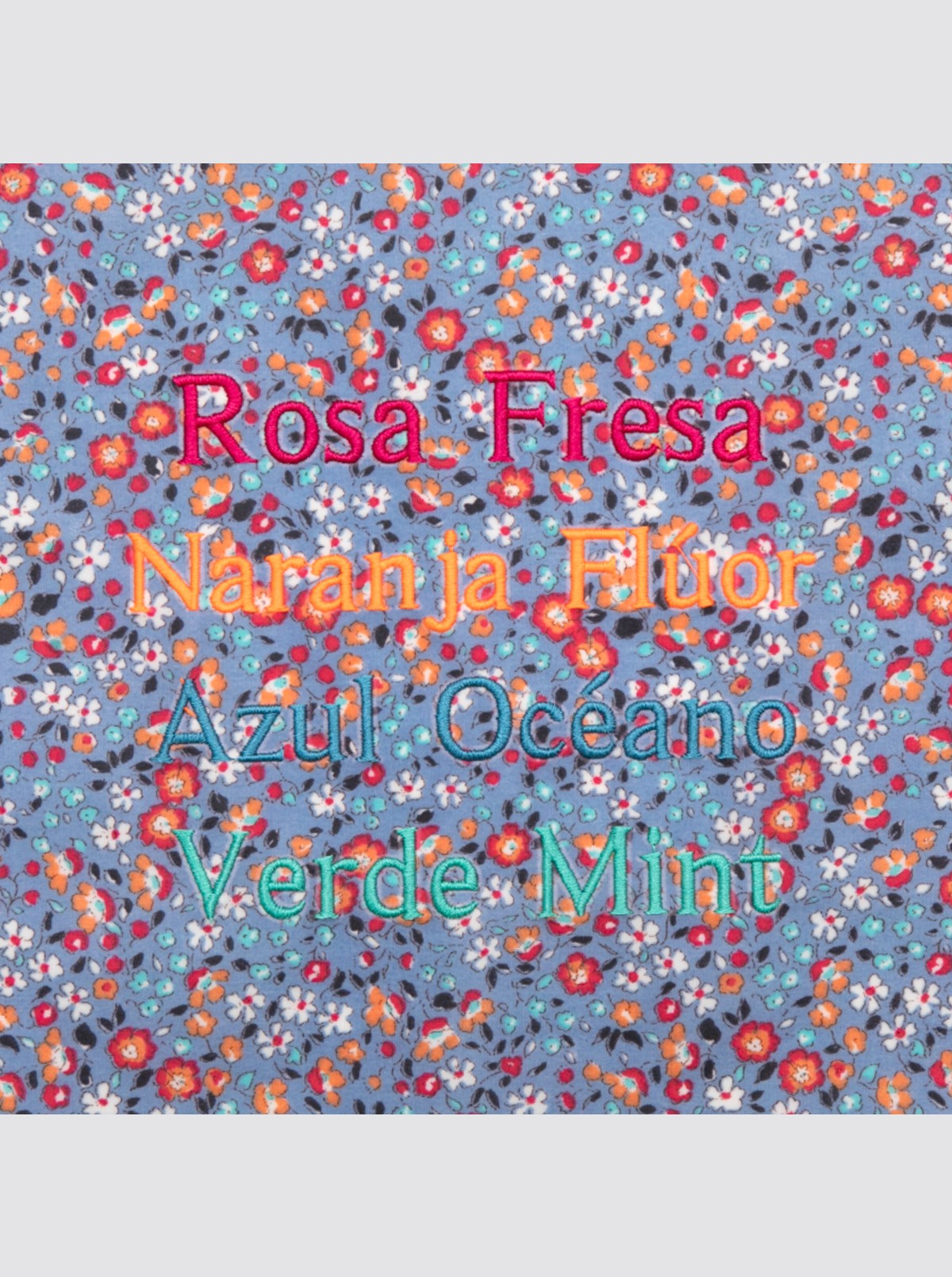 Toalla Playa Bolsillo Flores Palermo Azul