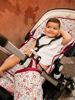 Housse de chaise d'été Universal Flowers Nina Burgundy