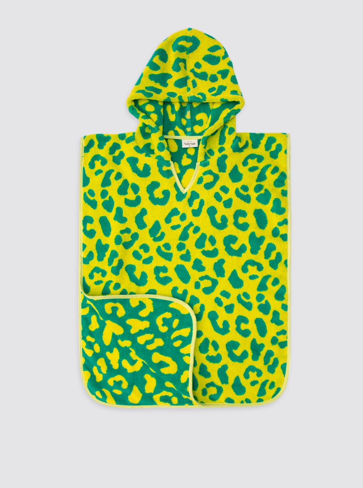 Poncho de plage jaune à imprimé animal